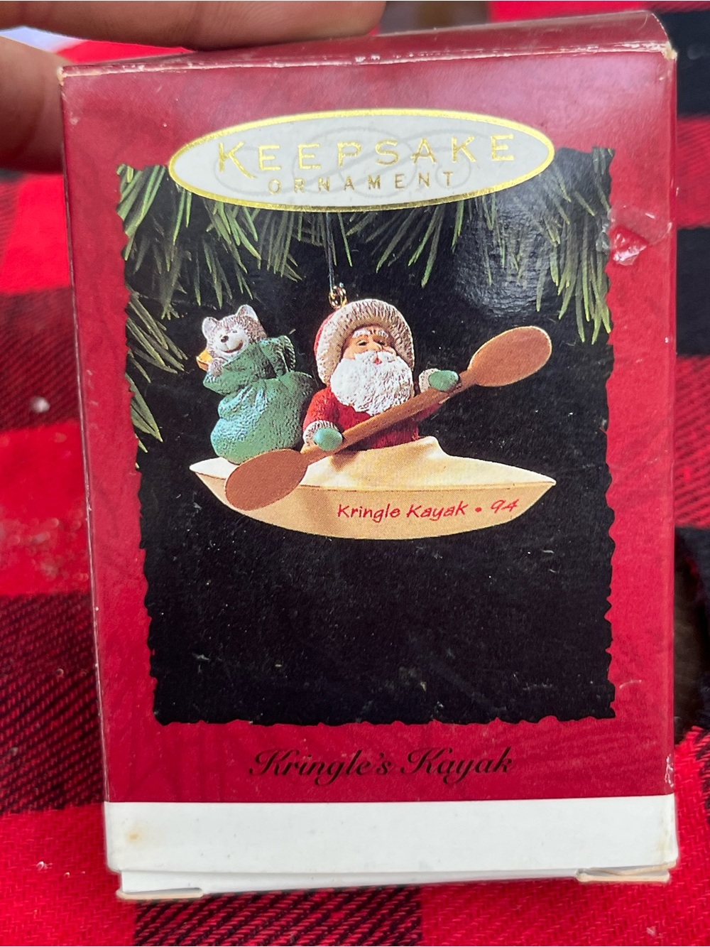 Vintage 1994 Hallmark Keepsake “Kringle Kayak” Ornament